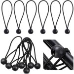 Lot de 20 cordons lastiques en caoutchouc avec tendeurs de bche lastiques pour tente - noir