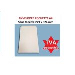 Lot de 20 grande enveloppe pochette courrier a4 - c4 papier kraft blanc 90g format 229 x 324 mm une enveloppe ...