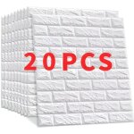 Lot de 20 papier peint autocollant 3d effet brique pierre - rsistant  leau - en pvc - 77 cm x 70 cm ...