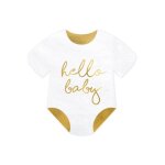 Lot de 20 serviettes en papier body hello baby �criture or 33 x 33 cm