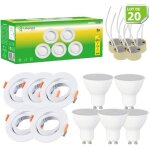 Spot led encastrable orientable - lampesecoenergie - lot de 20 - blanc - gu10 - 4. 9w - 120° Spot led encastrable orientable - lampesecoenergie - lot de 20 - blanc - gu10 - 4. 9w - 120°