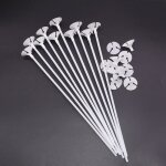 Tige de ballon - vitata - 32 cm - plastique blanc - lot de 20 - décoration de fête Tige de ballon - vitata - 32 cm - plastique blanc - lot de 20 - décoration de fête