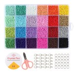 Lot de 24 000 perles de rocaille en verre - 2 mm rondes pour la fabrication de bijoux lartisanat la dcoration ...