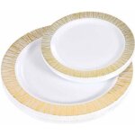 Assiettes jetables stries 26cm or - paris prix