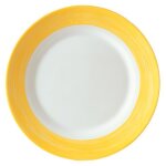 Lot de 24 assiettes plates brush jaune �235 mm