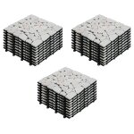 Lot de 24 dalles clipsables en galet de marbre blanc - oviala