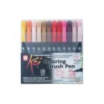Feutres - sakura - koi coloring brush - lot de 24 - pointu flexible - couleurs assorties