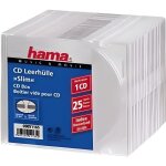 Bo�tier vide pour cd slim case plastique - hama - lot de 25 - capacit� 1 cd