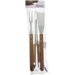 Set barbecue - somagic - lots 3 accessoires manche bois - inox - gris - m�tal