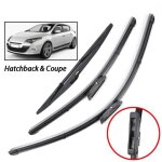 Lot de 3 balais dessuie - glace avant + arri�re pour renault megane 3 mk3 hayon - coup� 2008 2009 2010 ...