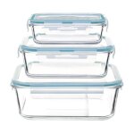 Botes de conservation - five - clipeat - lot de 3 - verre - hermtiques - sans bpa