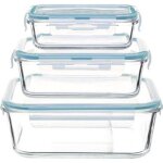 Botes de conservation - paris prix - lot de 3 - 18cm - verre et silicone - hermtiques et empilables ...