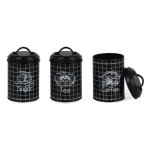 Lot de 3 bo�tes de conservation en m�tal maestro mr - 1774 - 3cs bo�te � sucre caf� th� 3x �118 x 188cm ...