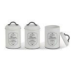 Lot de 3 botes de conservation en mtal maestro paris bote  sucre caf th rcipient de cuisine 3x ...