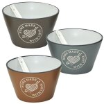 Lot de 3 bol en grs 50 cl collection tricot et saveurs terracotta gris et marron