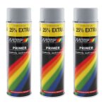 Lot de 3 bombes de peinture - appr�t - gris - motip