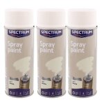 Lots 3 bombes de peintures acryliques en aerosol brillance resistant a l?eau multi usages blanc