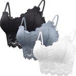 Lot de 3 brassi�res de sport femme en dentelle - marque - sans armature - respirant