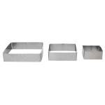 Lot de 3 cadres à pâtisserie carrés 20cm argent Lot de 3 cadres à pâtisserie carrés 20cm argent