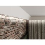 Lot de 3 corniches plafond en polystyrne l290 x l4. 7 x h10 cm blanc - ionita