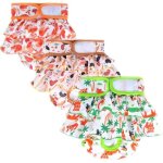 Lot de 3 couches pour chien femelle - lecoo - haute absorption lavable r�utilisable - taille xs - motif ...