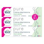Lot de 3 crmes dpilatoire pure - corps et jambes - peaux sches - sans odeur d amoniaque - 200ml