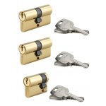 Thirard - lot de 2 cylindres double entre std 30x30mm et dun cylindre 30x10mm sentrouvrant laiton3 cls ...