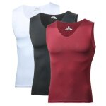 Lot de 3 d�bardeur homme col v sport sans manches ete respirant couleur unie - blanc / noir / rouge