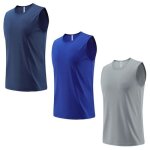 Lot de 3 dbardeur homme sport sans manches schage rapide respirant pour running gym fitness musculation ...