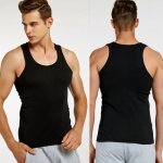Lot de 3 débardeurs marcel pour homme en coton noir - mise en forme du corps et perte de poids Lot de 3 débardeurs marcel pour homme en coton noir - mise en forme du corps et perte de poids