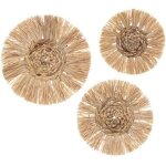 Set de 3 dco murales raphia d25 30 36cm - atmosphera createur dinterieur