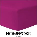 Lot de 3 draps housses 160 x 200 cm 100 % coton fushia / rose pale / rouge - homerokk