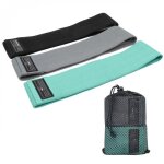 Lot de 3 �lastiques de r�sistance pour musculation fitness pilates - turquoise gris noir - vivezen