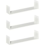 �tag�res murales - homcom - lot de 3 flottantes kit de fixation inclus d�coration - mdf - 80x18x18cm ...