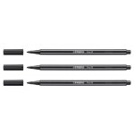 Feutre de dessin - stabilo - pen 68 - lot de 3 - pointe moyenne 1 mm - couleur noir