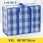 Lot de 3 grands sac cabas sac tiss en pp robuste en souple shopping  sacs bleu2 xxl ly2306sac