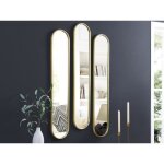 Lot de 3 miroirs ovales en mtal - l. 23 x h. 120 cm - dor - jaylen