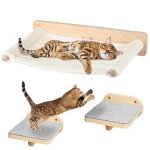Lot de 3 mur descalade pour chats arbre � chat mural avec 2 escaliers 61x40x15cm hamac au mur pour chats ...