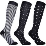 Lot de 3 paires de bas de contention pour femme - compression lastique pour sport et voyages - noir