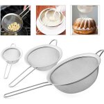 Lot de 3 passoires coniques inox ? 20 / 14 / 8 cm passoire chinois tamis cuisine