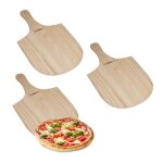 Pelle  pizza en bois lot de 3 poigne pratique pour le pain la pizza et tarte flambe lxp : 305x54 cm ...