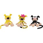 Lot de 3 peluches marsupilami - jemini - bibi bobo et bibu - 17 cm