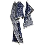 Lot de 3 pices jacquard bleu - tissages de beaulieu - torchon - essuie main - lavette