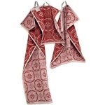 Lot de 3 pices jacquard rouge - tissages de beaulieu - torchon - essuie main - lavette