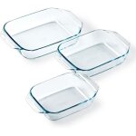Lot de 3 plats  four - pyrex - verre - rectangulaire - irrsistible - 20 - 25 - 28 cm
