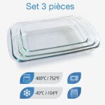 Lot de 3 plats rectangulaires � four ibili