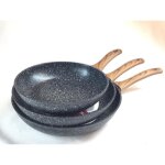 Po�les sauteuse - pro - lot de 3 - pierre de marbre - anti rayures - tous feux