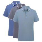 Lot de 3 polos homme ete manches courtes insfity - bleu - respirant confortable