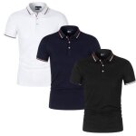 Lot de 3 polo homme - fondupin - travail manches courtes - noir bleu marine