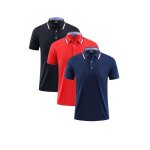 Lot de 3 polo homme insfity regular fit en coton s�chage rapide et a�ration - noir / rouge / bleu marine ...